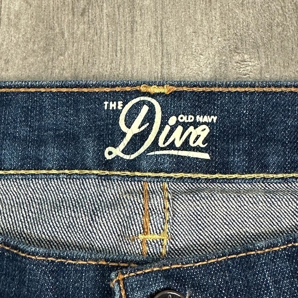 Womens Old Navy Diva 8 Medium Jeans Low Rise Denim Navy Blue Straight Stretch - Picture 8 of 13